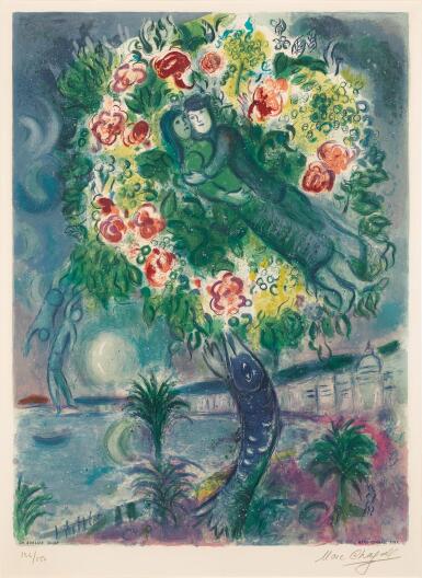 View full screen - View 1 of Lot 17. AFTER MARC CHAGALL | COUPLE ET POISSON (M. CS. 34).
