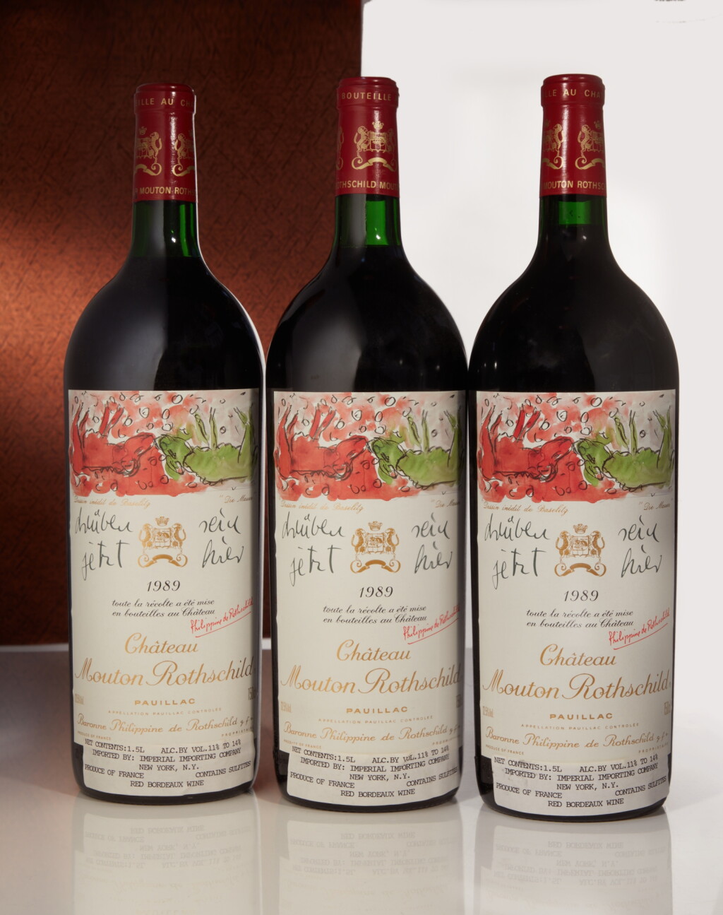 View full screen - View 1 of Lot 577. Château Mouton Rothschild 1989 (3 MAG).