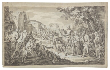 View full screen - View 1 of Lot 18. GERMAN SCHOOL, 17TH CENTURY | CHRIST ENTERING JERUSALEM.