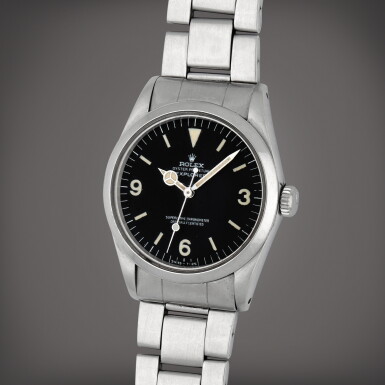 View full screen - View 1 of Lot 204. Explorer, Reference 1016 | A stainless steel wristwatch with bracelet | Circa 1973.