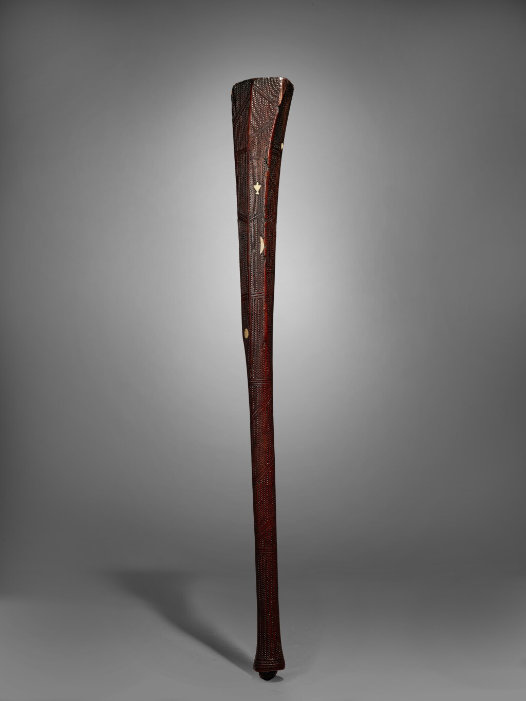 View full screen - View 1 of Lot 13. Club with Marine Ivory Inlays, Tonga.