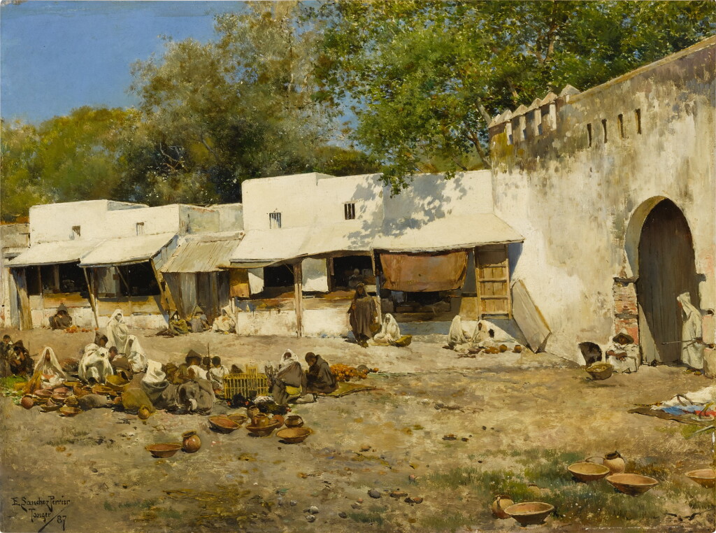 View full screen - View 1 of Lot 28. EMILIO SÁNCHEZ PERRIER | MARKETPLACE IN TANGIERS.