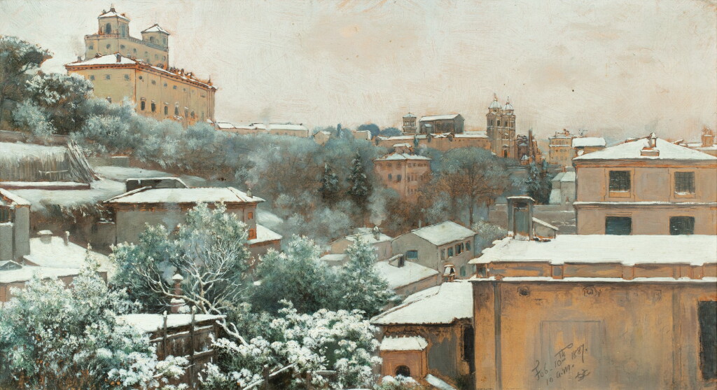 View full screen - View 1 of Lot 109. CHARLES CARYL COLEMAN | VIEW OF THE PINCIO IN ROME, WITH THE VILLA MEDICI AND THE TRINITÀ DEI MONTI.