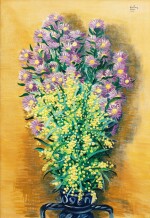 MOÏSE KISLING | DAHLIAS ET MIMOSA