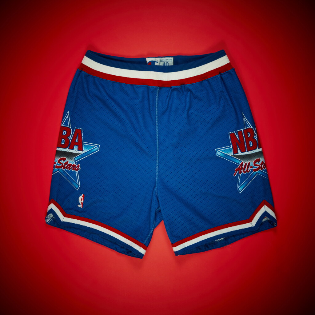 View full screen - View 1 of Lot 66. Scottie Pippen 1994 NBA All-Star Game Worn Shorts | All-Star Game MVP | Double-Double.