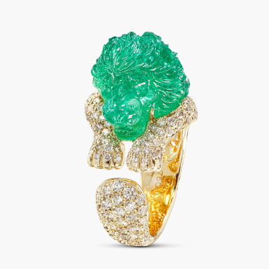 View full screen - View 1 of Lot 1471. Emerald and Diamond Ring | 21.40克拉 祖母綠 配 鑽石 戒指.