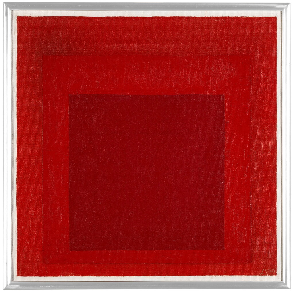 View full screen - View 1 of Lot 421. Study for Homage to the Square: Red V.M..