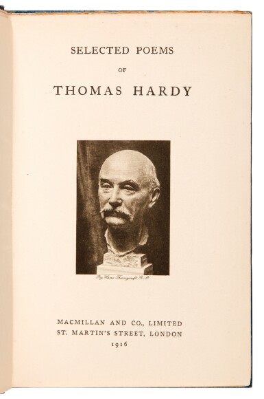 View full screen - View 1 of Lot 346. Thomas Hardy | Selected Poems, London, 1916, first edition, inscribed by the author.