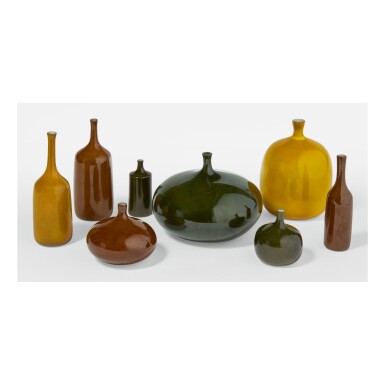 View full screen - View 1 of Lot 218. JACQUES RUELLAND AND DANI RUELLAND | EIGHT "BOUTEILLE" VASES.