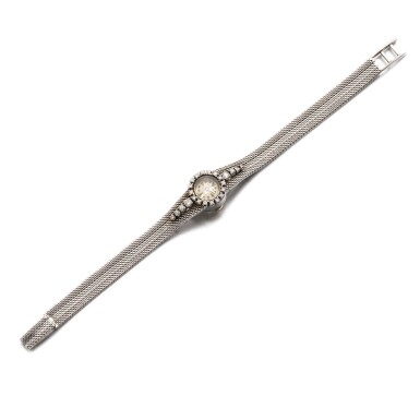 View full screen - View 1 of Lot 594. GOLD AND DIAMOND WRISTWATCH, JAEGER-LECOULTRE.