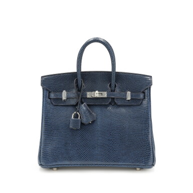 View full screen - View 1 of Lot 39. Bleu de Malte Niloticus Lizard Birkin 25 Palladium Hardware, 2011.