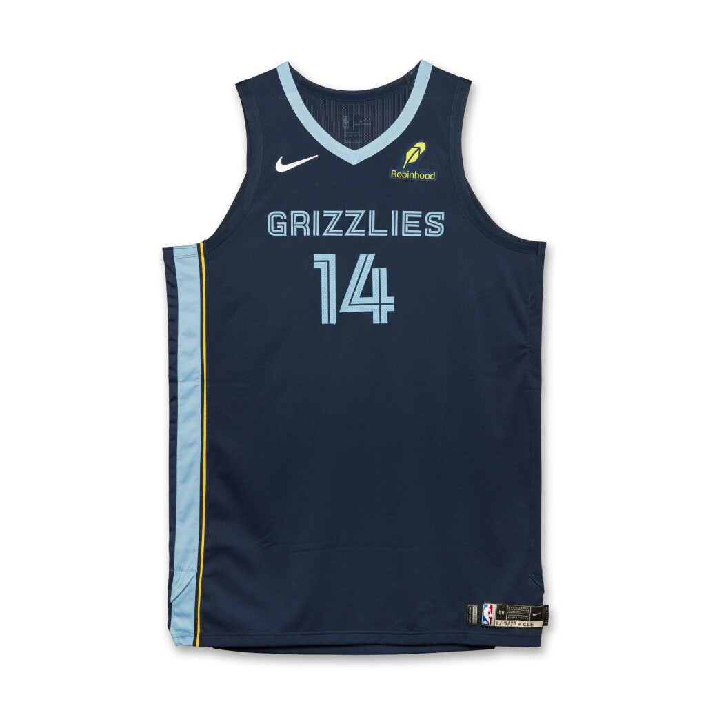 View full screen - View 1 of Lot 47. Zach Edey Memphis Grizzlies 2025-2026 Game Worn Icon Edition Jersey.