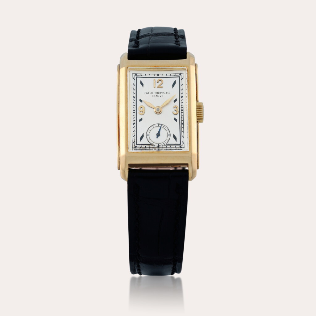 View full screen - View 1 of Lot 249. Reference 449 | A yellow gold wristwatch | Made in 1942.