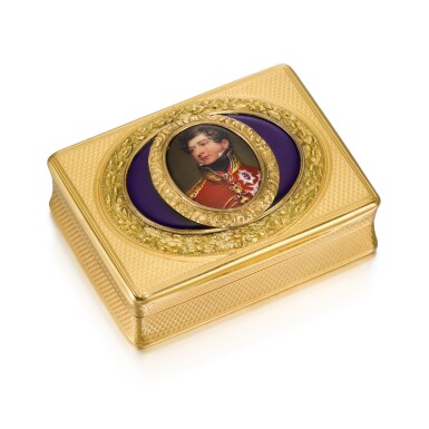 View full screen - View 1 of Lot 27. A gold and enamel Royal presentation snuff box, Christopher John Buckler, London, 1817.