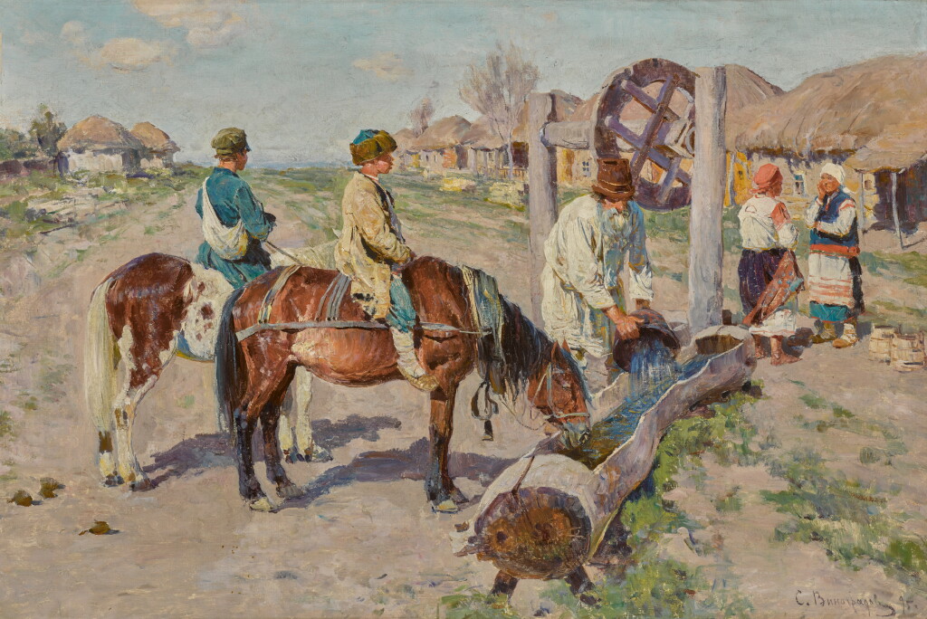 View full screen - View 1 of Lot 24. SERGEI ARSENIEVICH VINOGRADOV | At the Trough .