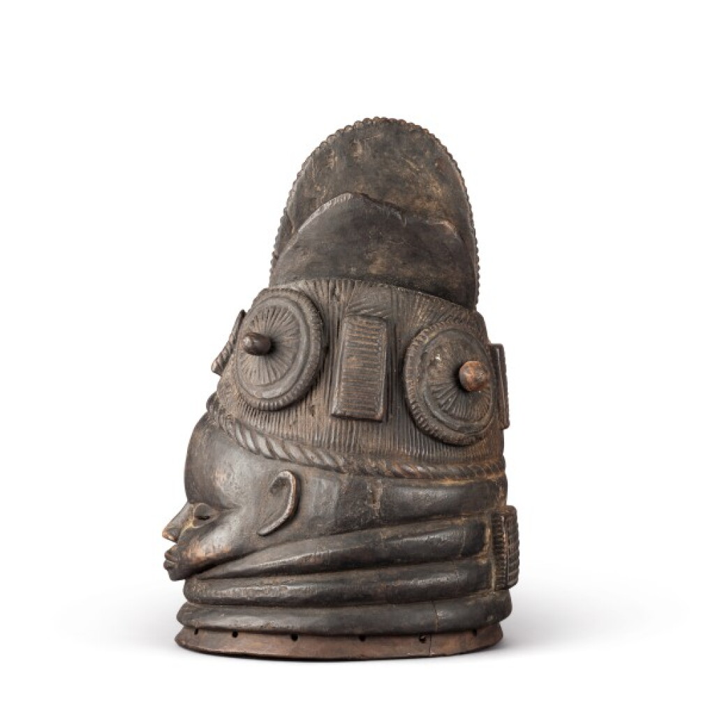 View full screen - View 1 of Lot 72. Sierra Leone, probably Moyamba or Bonthe Region, first half 20th century | Mende Helmet Mask.