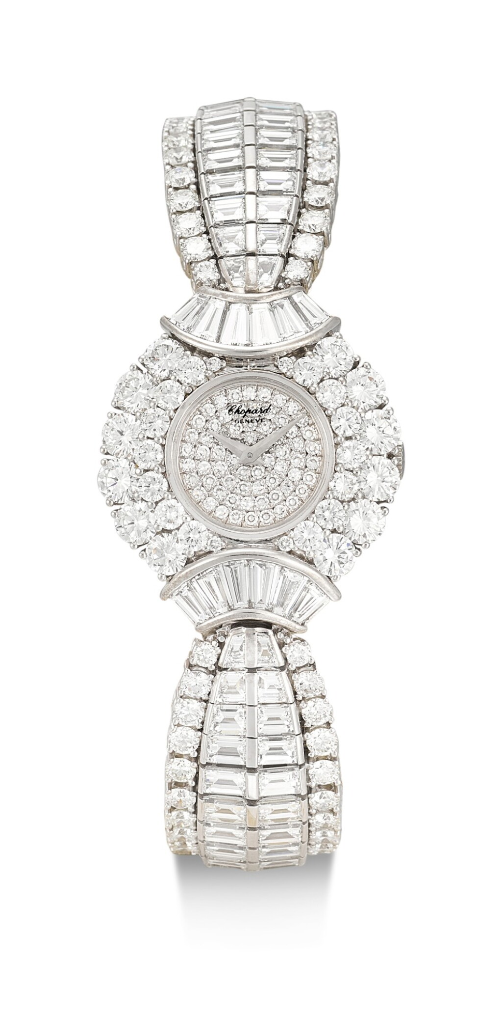 View full screen - View 1 of Lot 1020. RARE AND POSSIBLY UNIQUE MANUALLY-WOUND DIAMOND WRISTWATCH, CHOPARD 罕有並可能獨一無二手動上鏈鑽石腕錶, 蕭邦 (Chopard) .