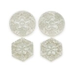 Four pale celadon jade ‘floral’ plaques, 19th/20th century
