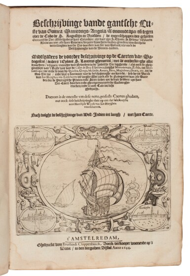 View full screen - View 1 of Lot 78. Jan Huygen van Linschoten | Itinerarium, Amsterdam, 1644, vellum, E.M. Satow's copy.