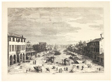 View full screen - View 1 of Lot 6. GIOVANNI ANTONIO CANAL, CALLED CANALETTO | VEDUTE: THREE VIEWS (B. 3, 7, 8).