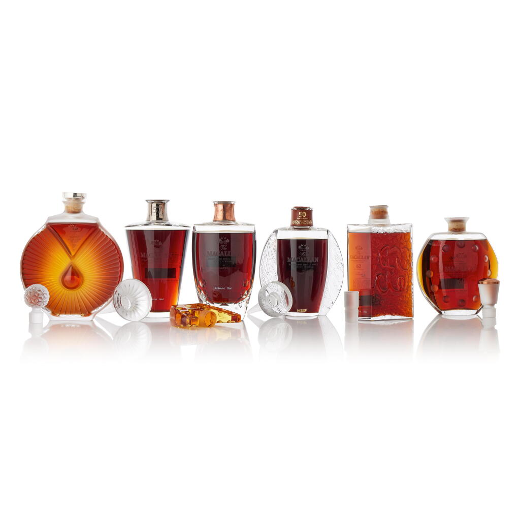 View full screen - View 1 of Lot 6002. The Macallan in Lalique Six Pillars Collection NV (6 BT75).