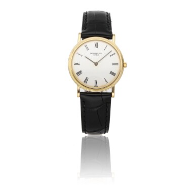 View full screen - View 1 of Lot 457. PATEK PHILIPPE | CALATRAVA REF 3520/D, A YELLOW GOLD CENTER SECONDS WRISTWATCH CIRCA 1977 .