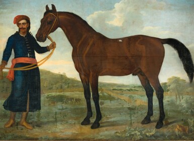 View full screen - View 1 of Lot 27. ATTRIBUTED TO THOMAS SPENCER | THE BYERLEY TURK, HELD BY A SYRIAN GROOM.