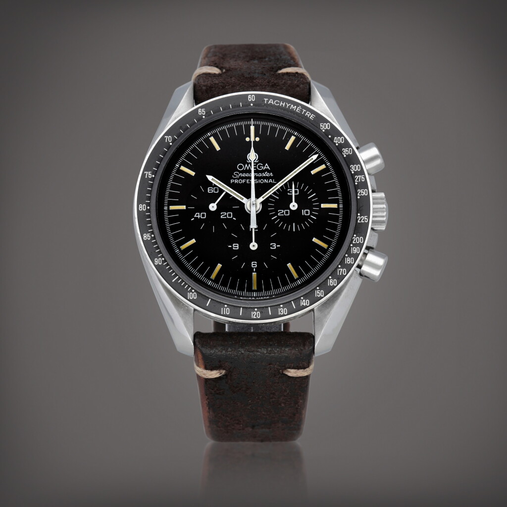 View full screen - View 1 of Lot 503. Speedmaster Professional, Reference 145.022 | A stainless steel chronograph wristwatch with bracelet | Circa 1985.