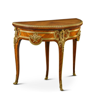 View full screen - View 1 of Lot 86. A Louis XV style gilt-bronze mounted tulipwood games table by François Linke, circa 1900.