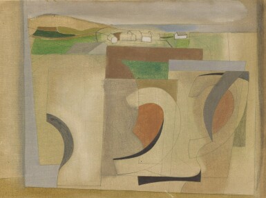 View full screen - View 1 of Lot 126. June 7-49 (Still Life with Cornish Landscape).
