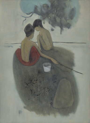 View full screen - View 1 of Lot 225. Cheong Soo Pieng 鍾泗濱 | Fishing 釣魚.