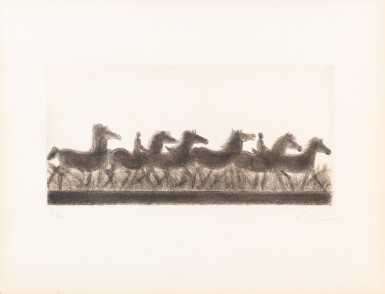 View full screen - View 1 of Lot 76. Chevaux au galop.
