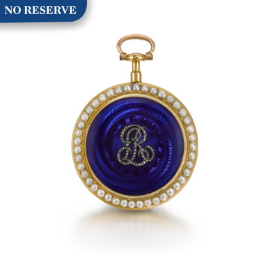 View full screen - View 1 of Lot 52. Gold, Enamel Pearl And Diamond Verge Watch, Late 18th Century.