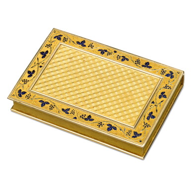 View full screen - View 1 of Lot 1243. A gold and enamel snuff box, Victoire Boizot (veuve Blerzy), Paris, 1809-1813.