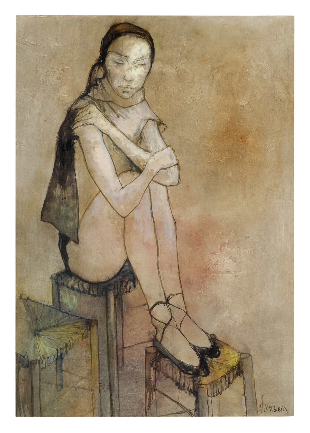 View full screen - View 1 of Lot 67. JEAN JANSEM | DANSEUSE SUR TABOURET, CORPS DE BALLET.
