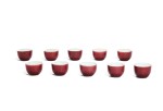 Ten small red-glazed cups, Qing dynasty, 18th century | 清十八世紀 紅釉小盃 一組十件
