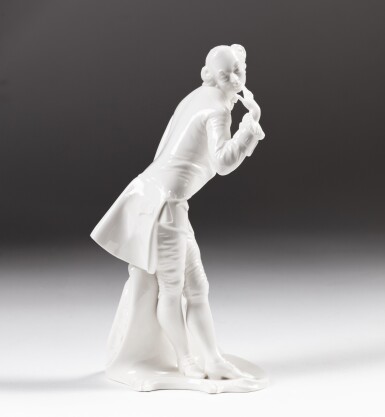 View full screen - View 1 of Lot 335. After a model by Franz Anton Bustelli, A Nymphenburg white porcelain commedia dell’arte figure of Octavio, 20th century | Eine Nymphenburg Weissporzellan Commedia dell’Arte Figur von Octavio, 20. Jh. .