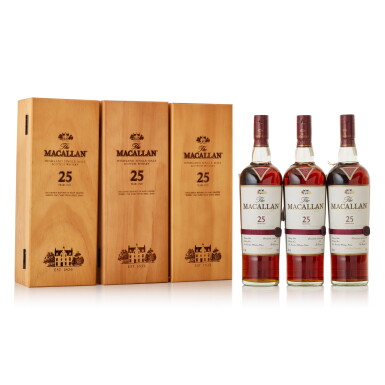 View full screen - View 1 of Lot 9287. The Macallan 25 Year Old Sherry Oak 43.0 abv NV (3 BT70).