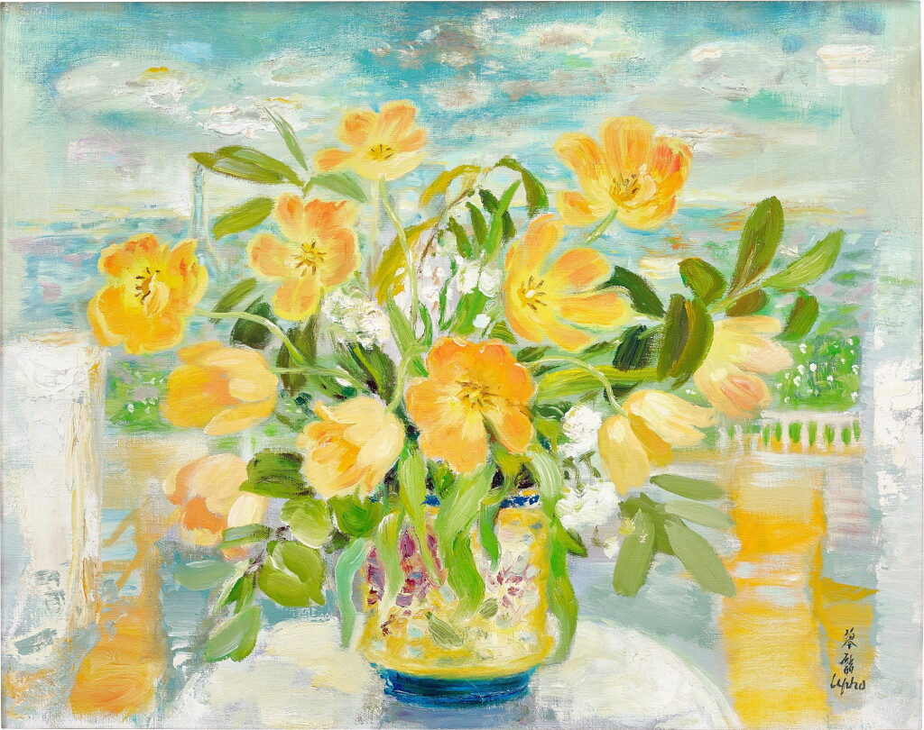 View full screen - View 1 of Lot 904. Le Pho 黎譜 | Les tulipes oranges 橙色鬱金香.