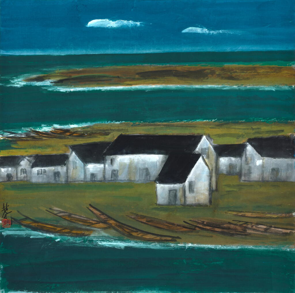 View full screen - View 1 of Lot 2547. 林風眠 海邊 | Lin Fengmian, Seaside.