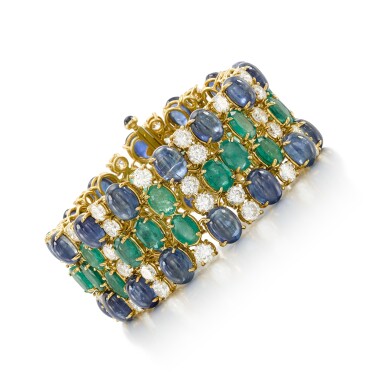 View full screen - View 1 of Lot 62. Gem-set & Diamond Bracelet.