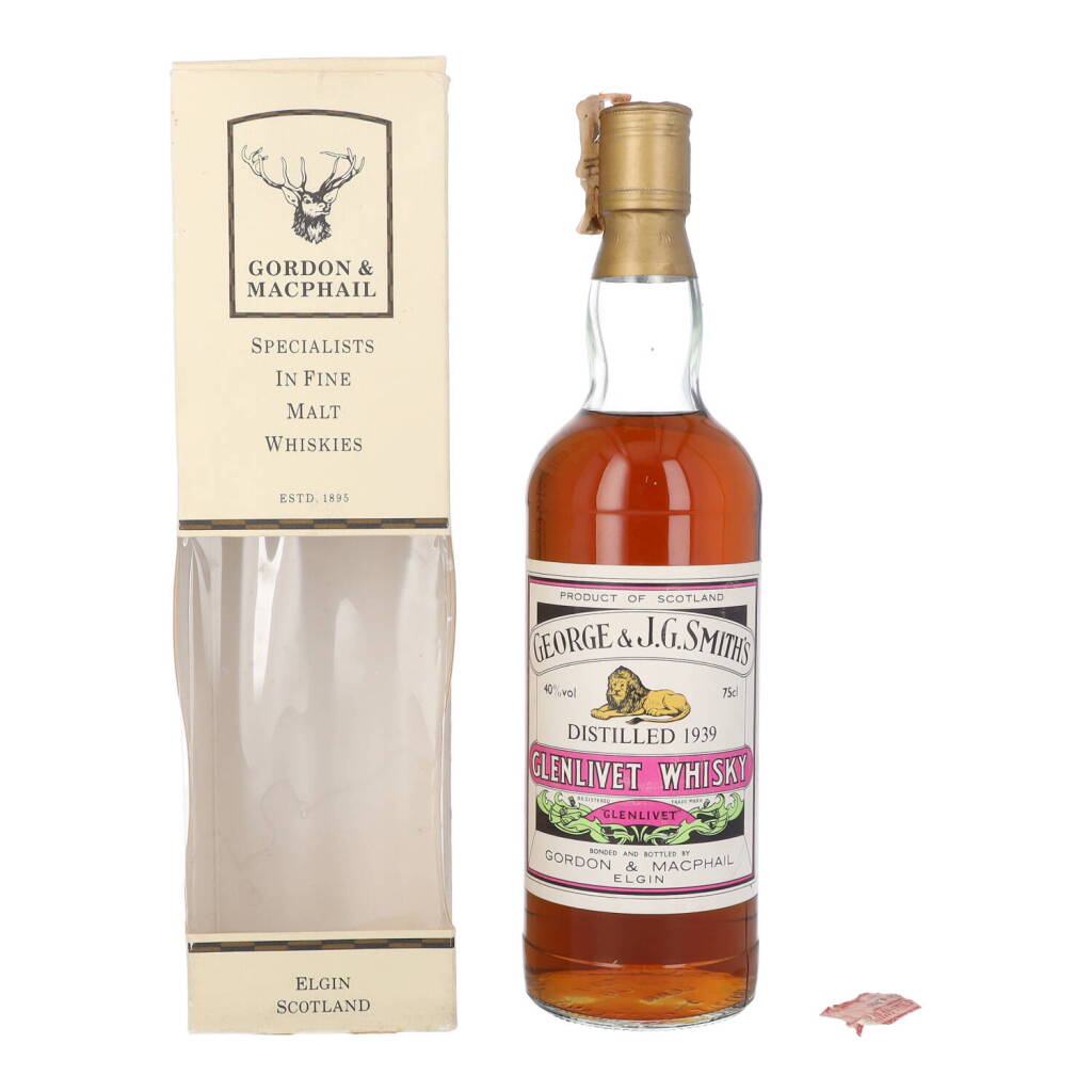 View full screen - View 1 of Lot 5257. Glenlivet Gordon & MacPhail George & JG Smith 40.0 abv 1939 (1BT75).