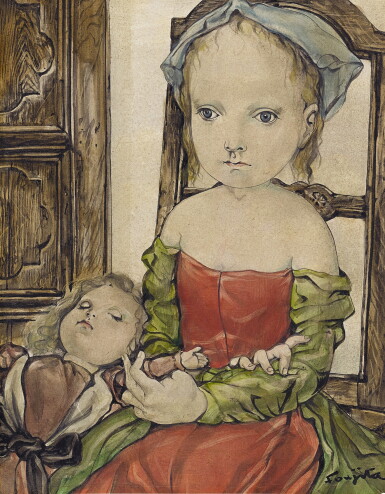 View full screen - View 1 of Lot 5. Léonard Tsuguharu Foujita 藤田嗣治 | Deux filles 兩個女孩.