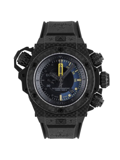 View full screen - View 1 of Lot 30. HUBLOT | KING POWER OCEANOGRAPHIC 1000 CARBON LIMITED EDITION CARBON FIBRE CHRONOGRAPH WRISTWATCH WITH DATE CIRCA 2014.