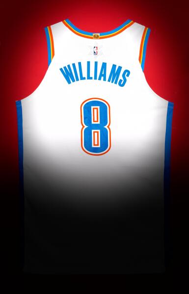 View full screen - View 1 of Lot 10. Jalen Williams ‘Christmas Day’ Oklahoma City Thunder 2025-2026 Game Worn Association Edition Jersey | Christmas Day Debut.