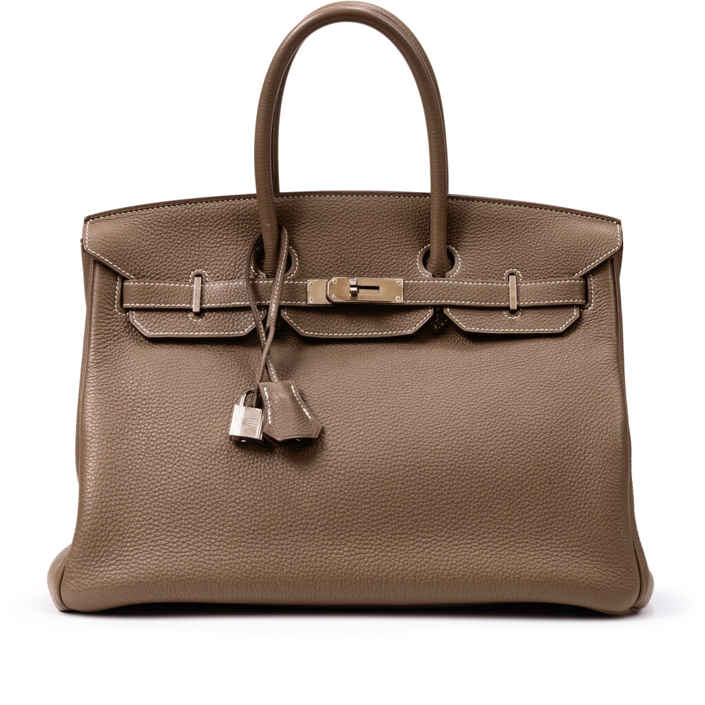 View full screen - View 1 of Lot 696. Etoupe Togo Birkin 35 Palladium Hardware, 2011.