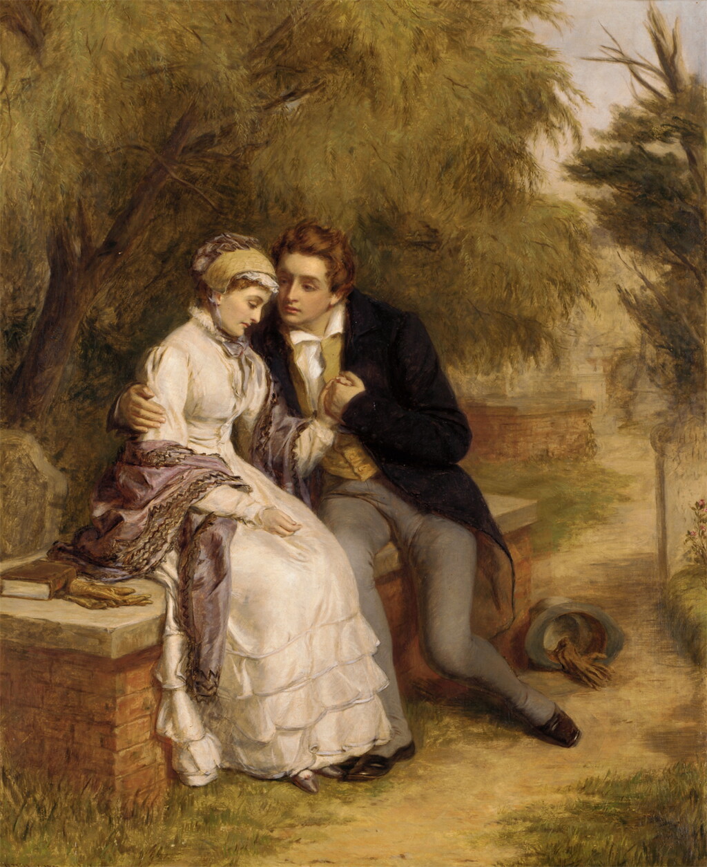 View full screen - View 1 of Lot 852. The Lover's Seat: Shelley and Mary Godwin in Old St Pancras Churchyard.