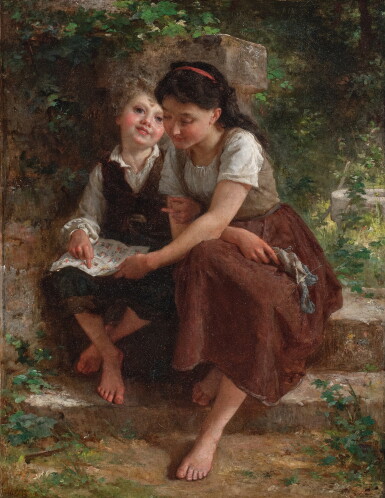 View full screen - View 1 of Lot 237. Children on the Stairs .