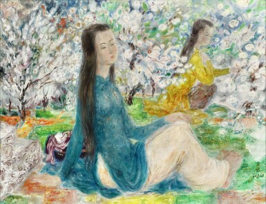 View full screen - View 1 of Lot 202. Le Pho 黎譜 | Pommiers en fleurs 開花的蘋果樹.