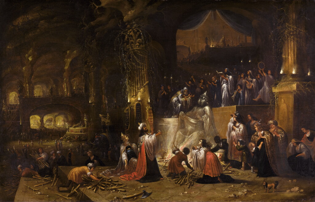 View full screen - View 1 of Lot 41. ROMBOUT VAN TROYEN | King Ahaz sacrifices his son to Moloch.
